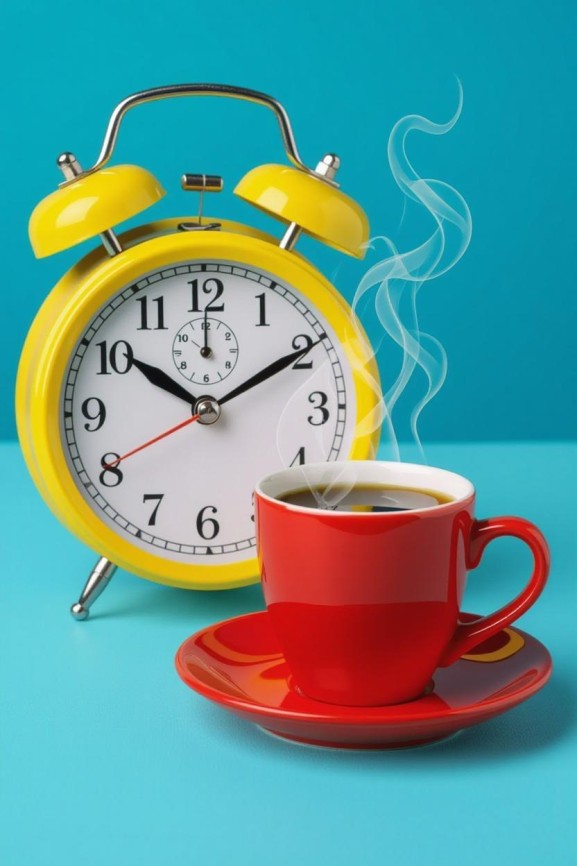 9 to 5 clock and cup of ambition